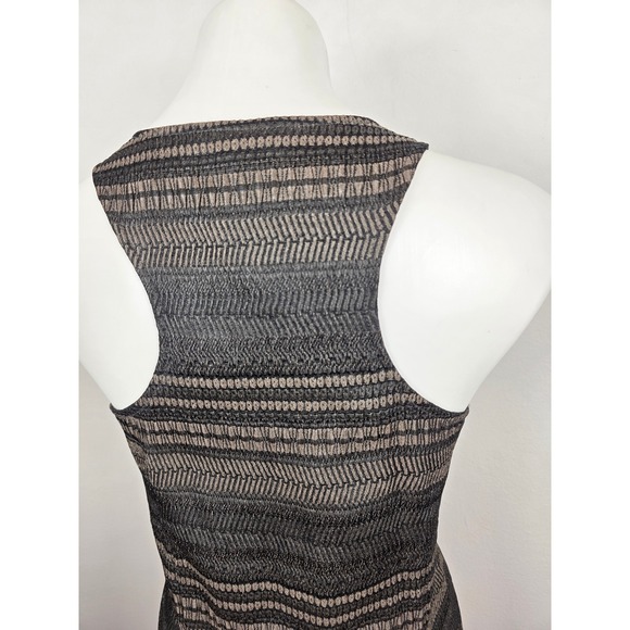 Emerson Fry New York Textured Geometric Racerback Shift Dress Black Tan Size 10 - Picture 5 of 7